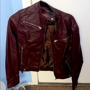 Faux Leather Maroon Jacket